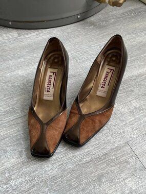 Two Tone Brown Vintage 90’s “Francesca Firenze” Leather Shoes / Heels